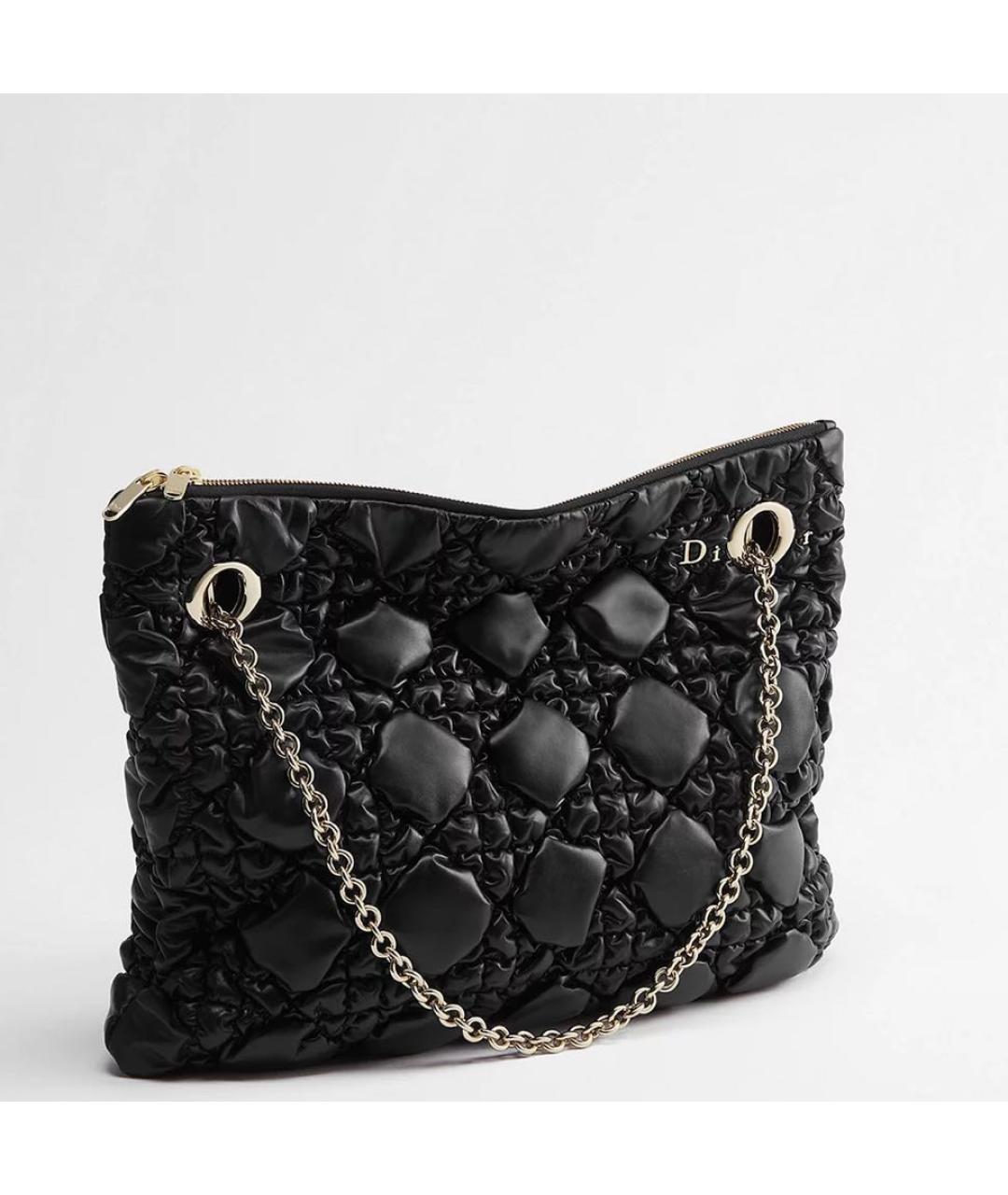 CHRISTIAN DIOR Черная кожаная сумка тоут, фото 5