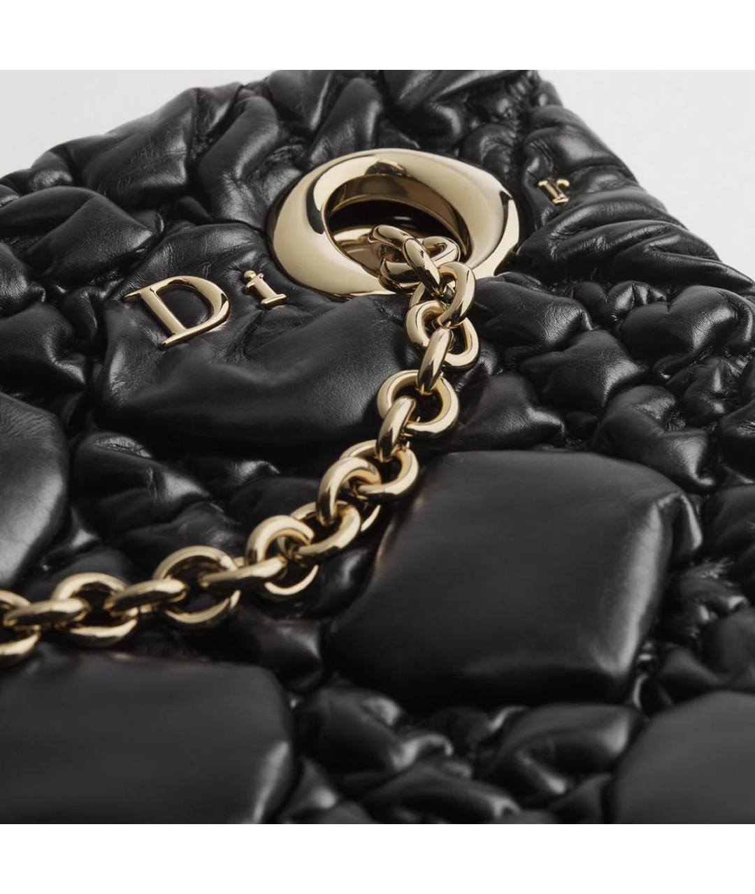 CHRISTIAN DIOR Черная кожаная сумка тоут, фото 4