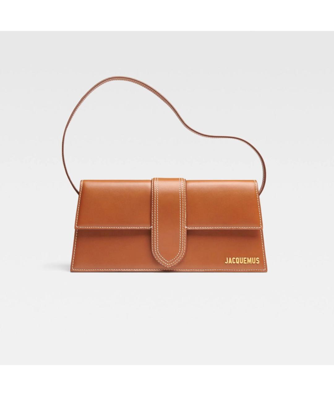JACQUEMUS Коричневая кожаная сумка с короткими ручками, фото 9
