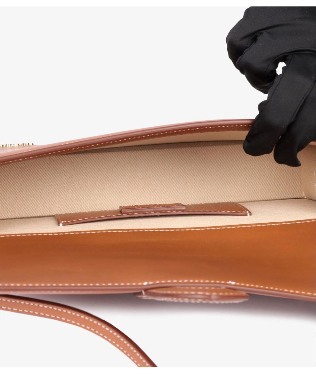 JACQUEMUS Коричневая кожаная сумка с короткими ручками, фото 6