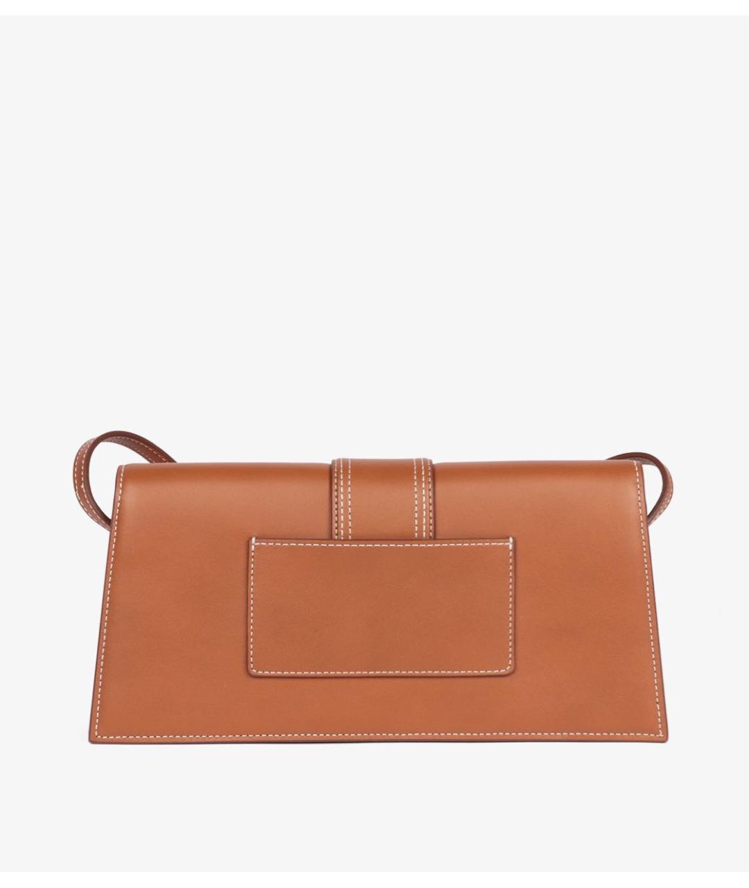 JACQUEMUS Коричневая кожаная сумка с короткими ручками, фото 3