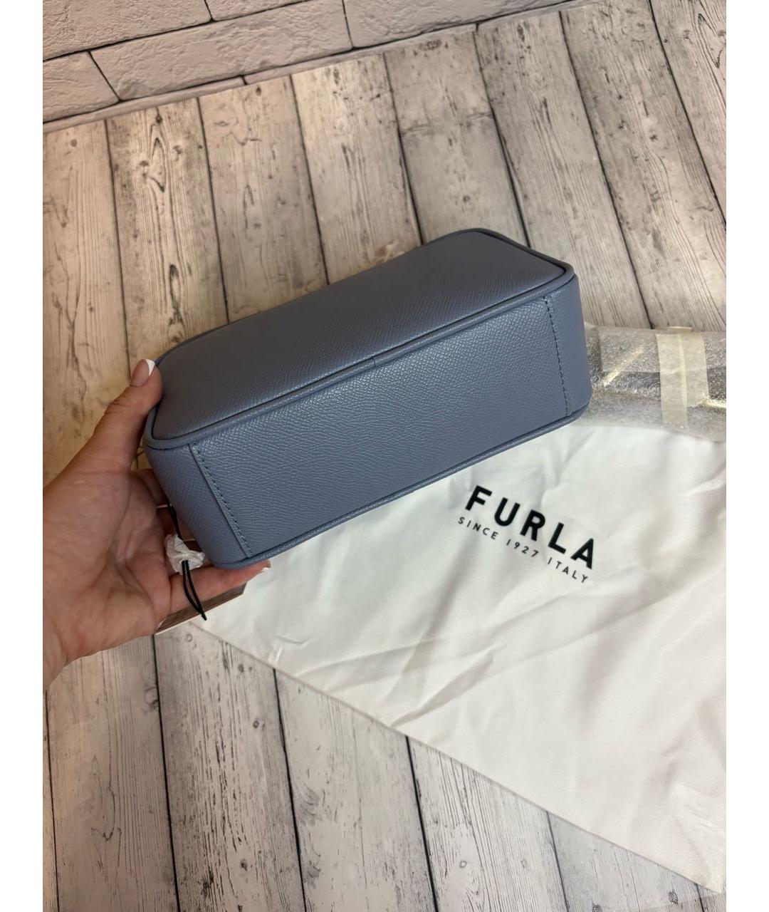 FURLA Голубая кожаная сумка через плечо, фото 3