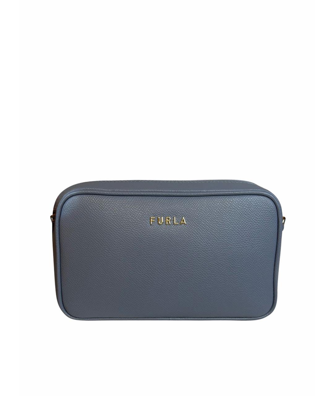 FURLA Голубая кожаная сумка через плечо, фото 1