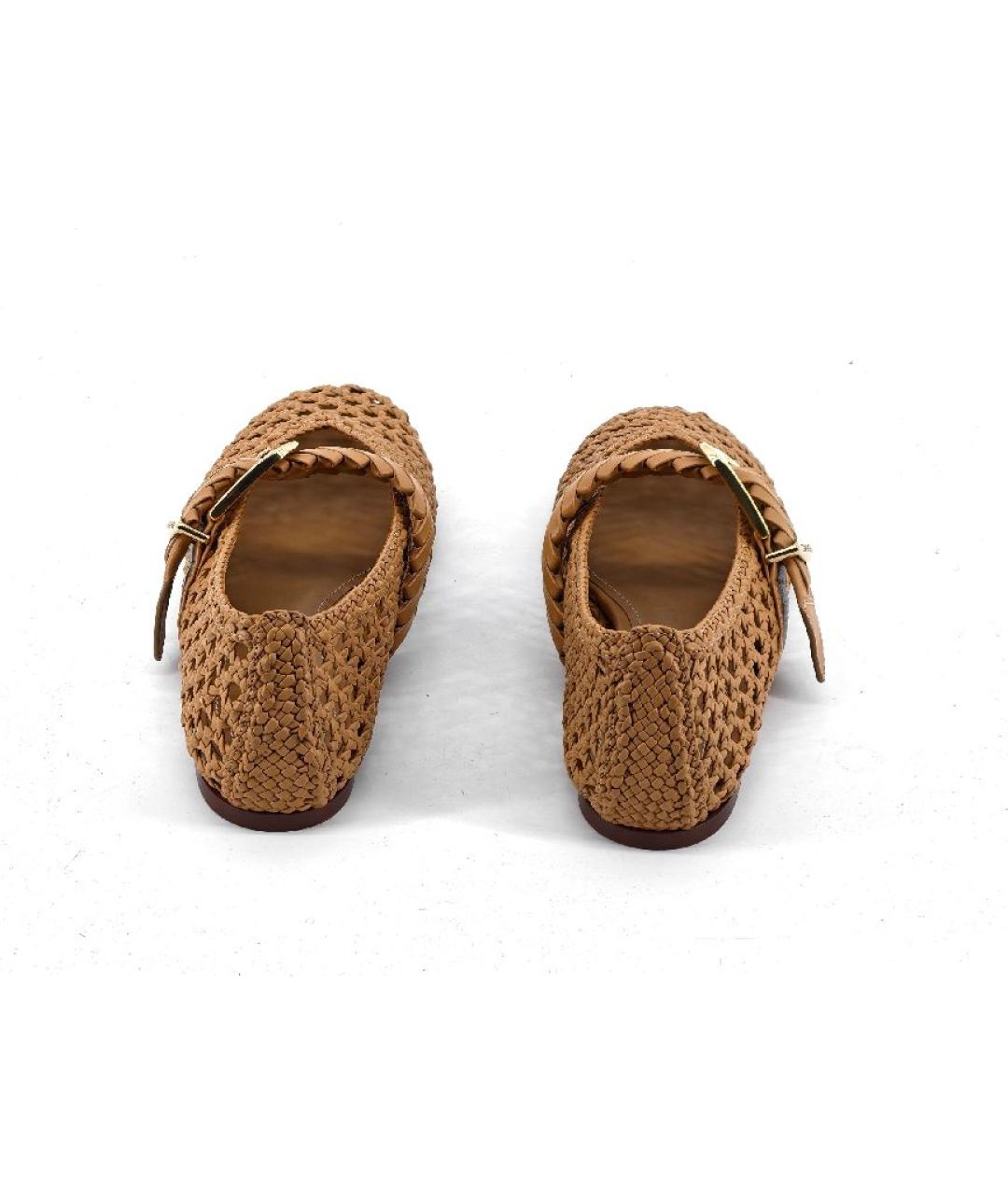 ZIMMERMANN Коричневые кожаные балетки, фото 4