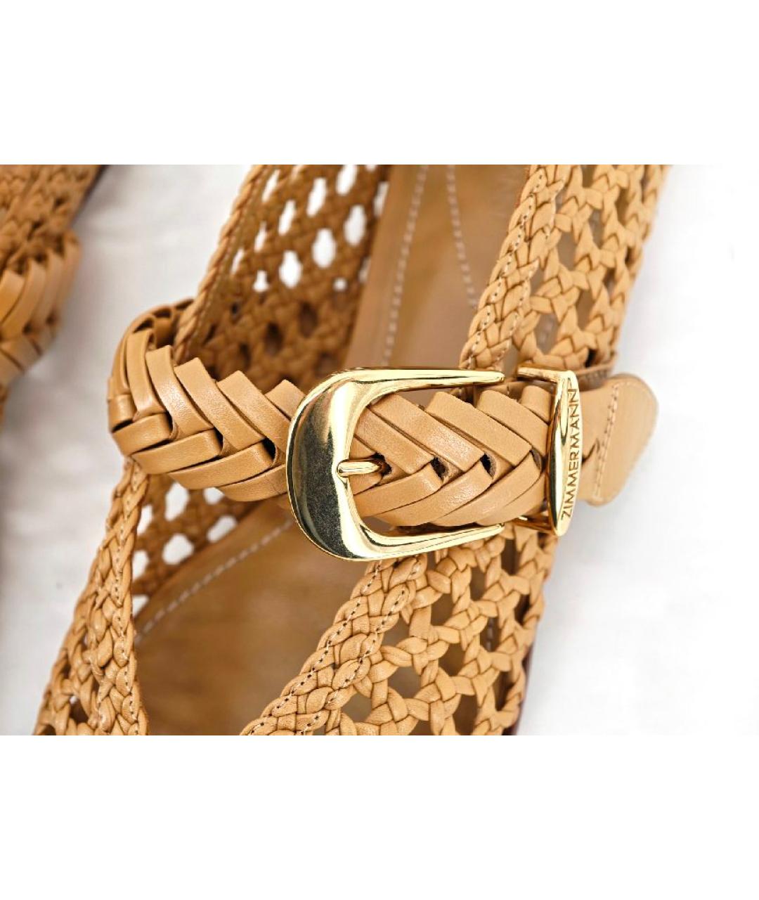 ZIMMERMANN Коричневые кожаные балетки, фото 7