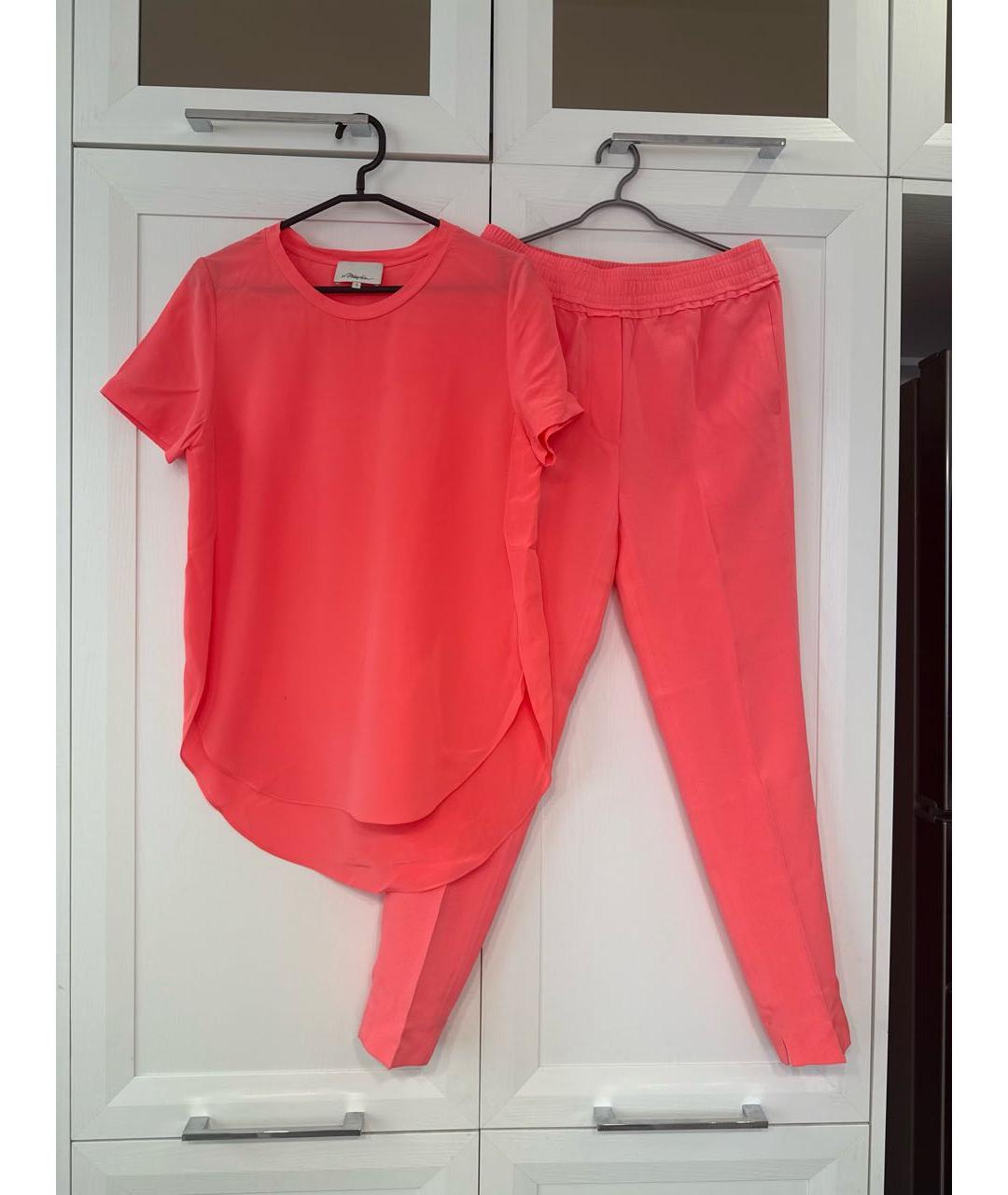 3.1 PHILLIP LIM Розовые шелковые брюки узкие, фото 6