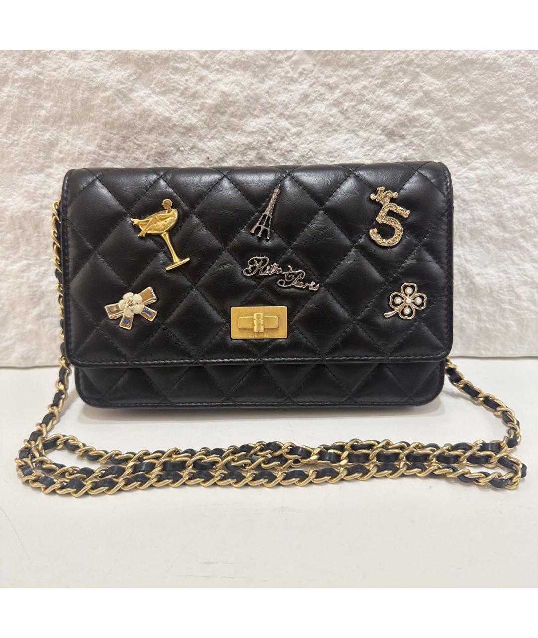 CHANEL Черная кожаная сумка через плечо, фото 8