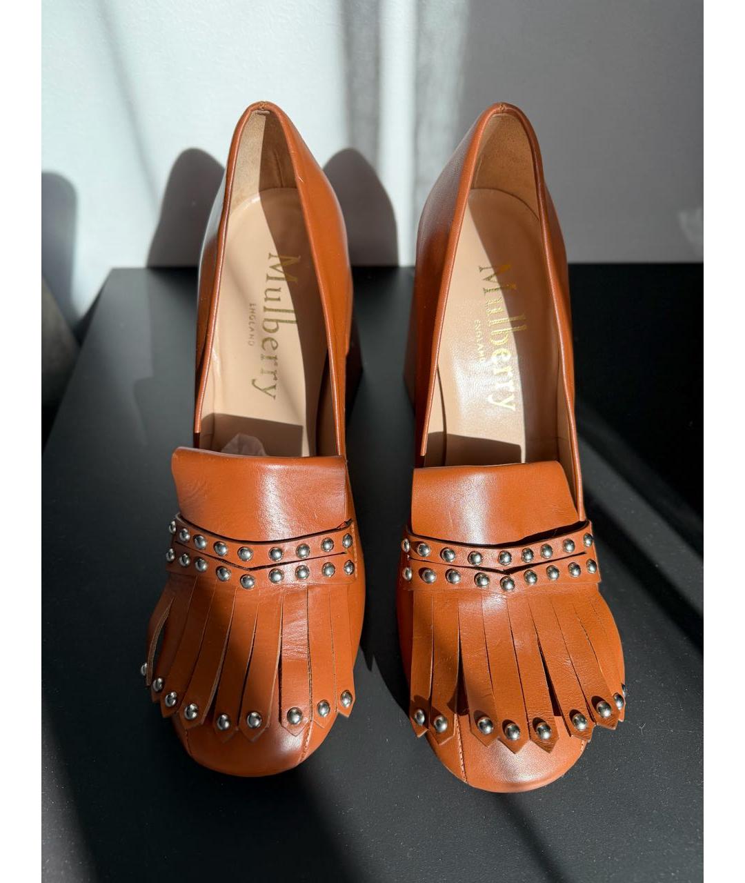 MULBERRY Коричневые кожаные туфли, фото 5