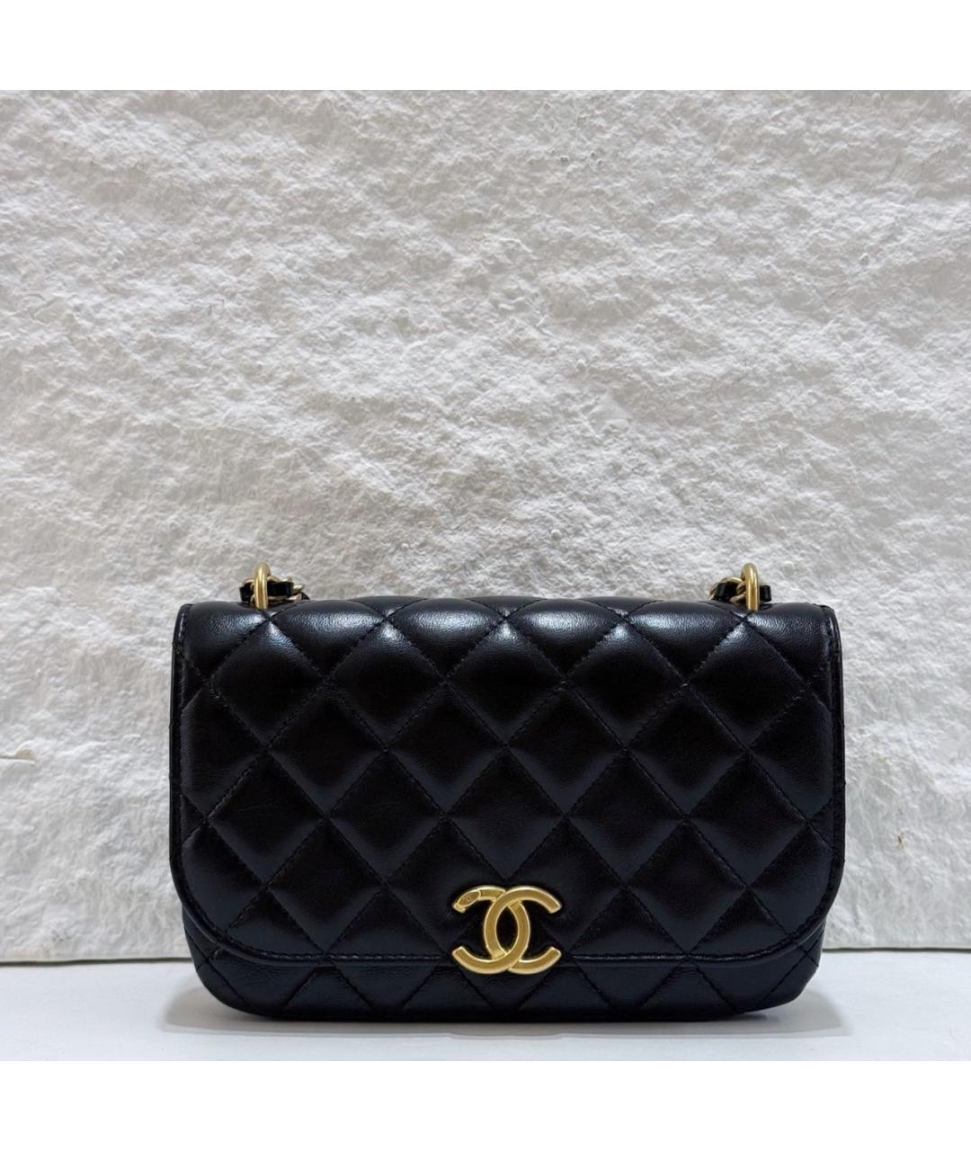 CHANEL Черная кожаная сумка через плечо, фото 2