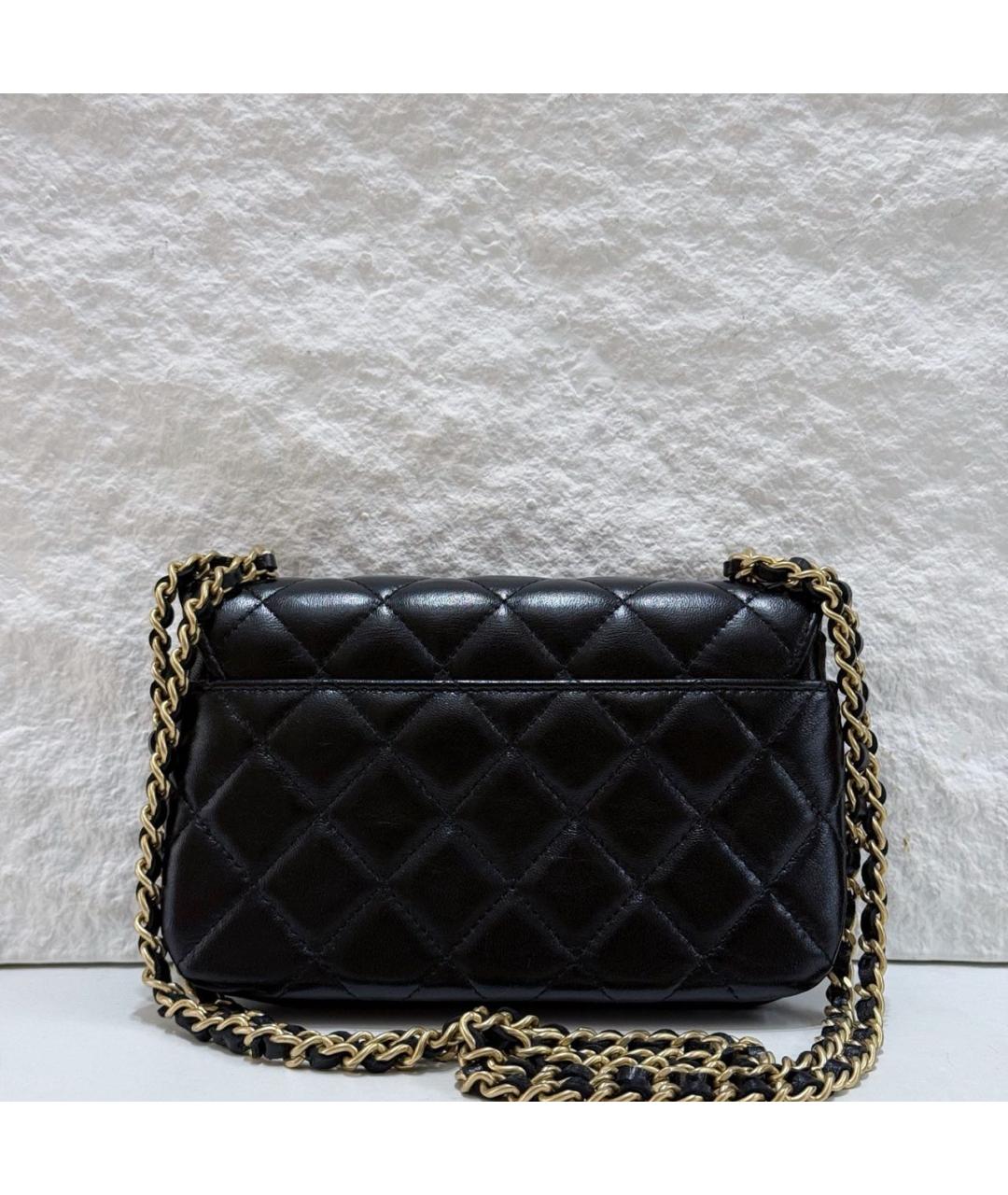 CHANEL Черная кожаная сумка через плечо, фото 4