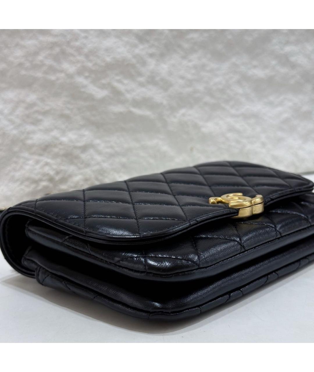 CHANEL Черная кожаная сумка через плечо, фото 6
