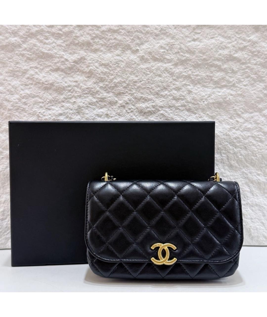 CHANEL Черная кожаная сумка через плечо, фото 3