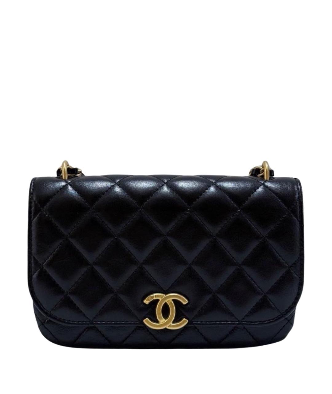 CHANEL Черная кожаная сумка через плечо, фото 1