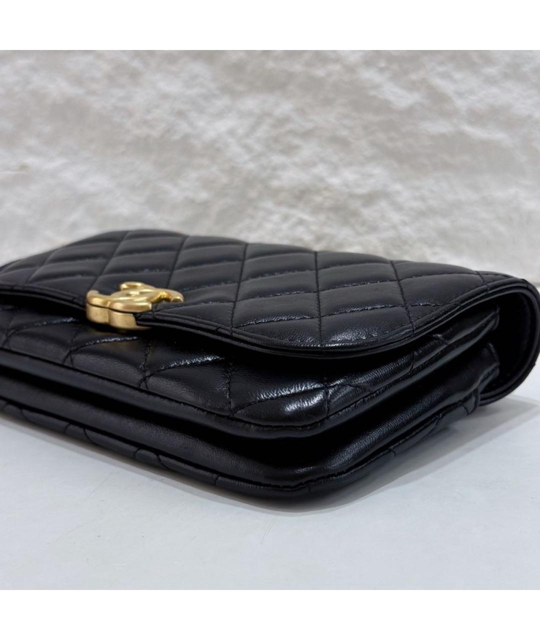 CHANEL Черная кожаная сумка через плечо, фото 7
