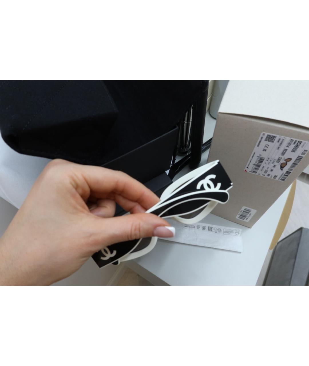 CHANEL Черные пластиковые солнцезащитные очки, фото 4