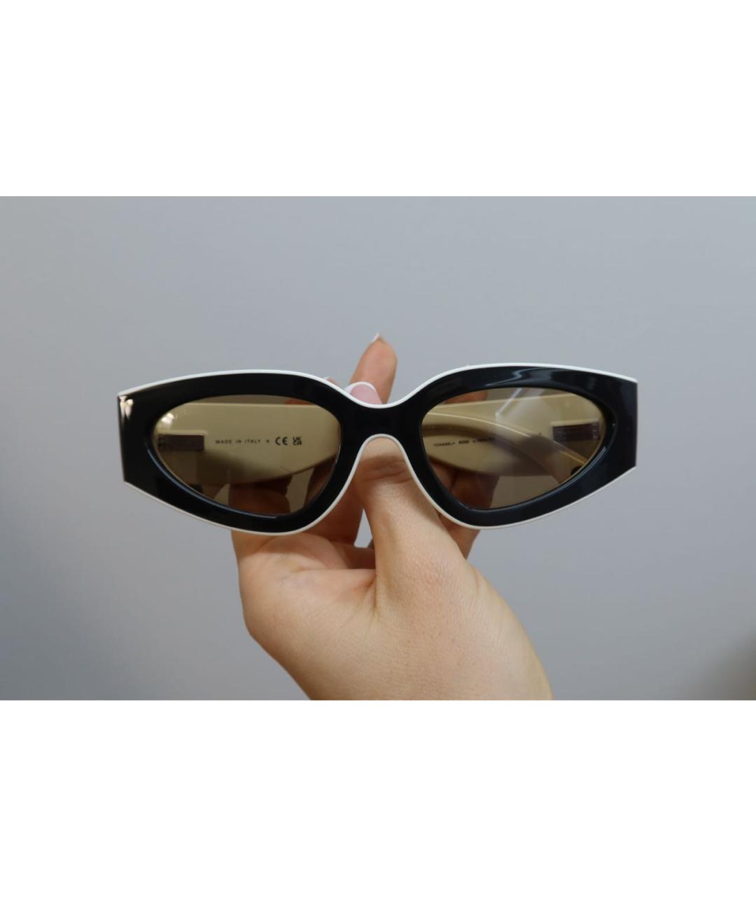 CHANEL Черные пластиковые солнцезащитные очки, фото 5