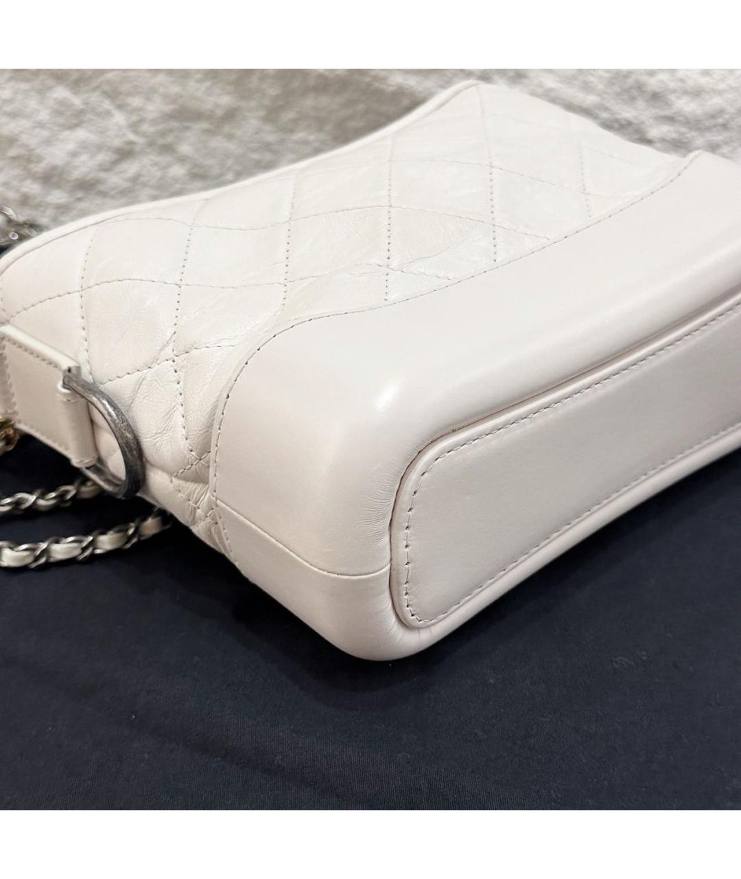 CHANEL Белая кожаная сумка через плечо, фото 7