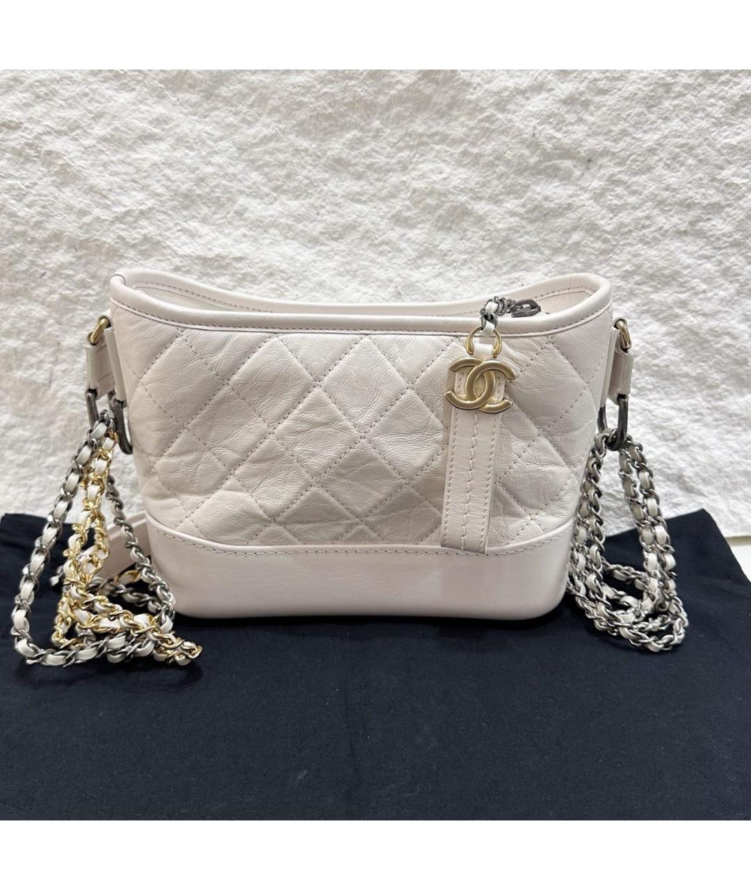 CHANEL Белая кожаная сумка через плечо, фото 2