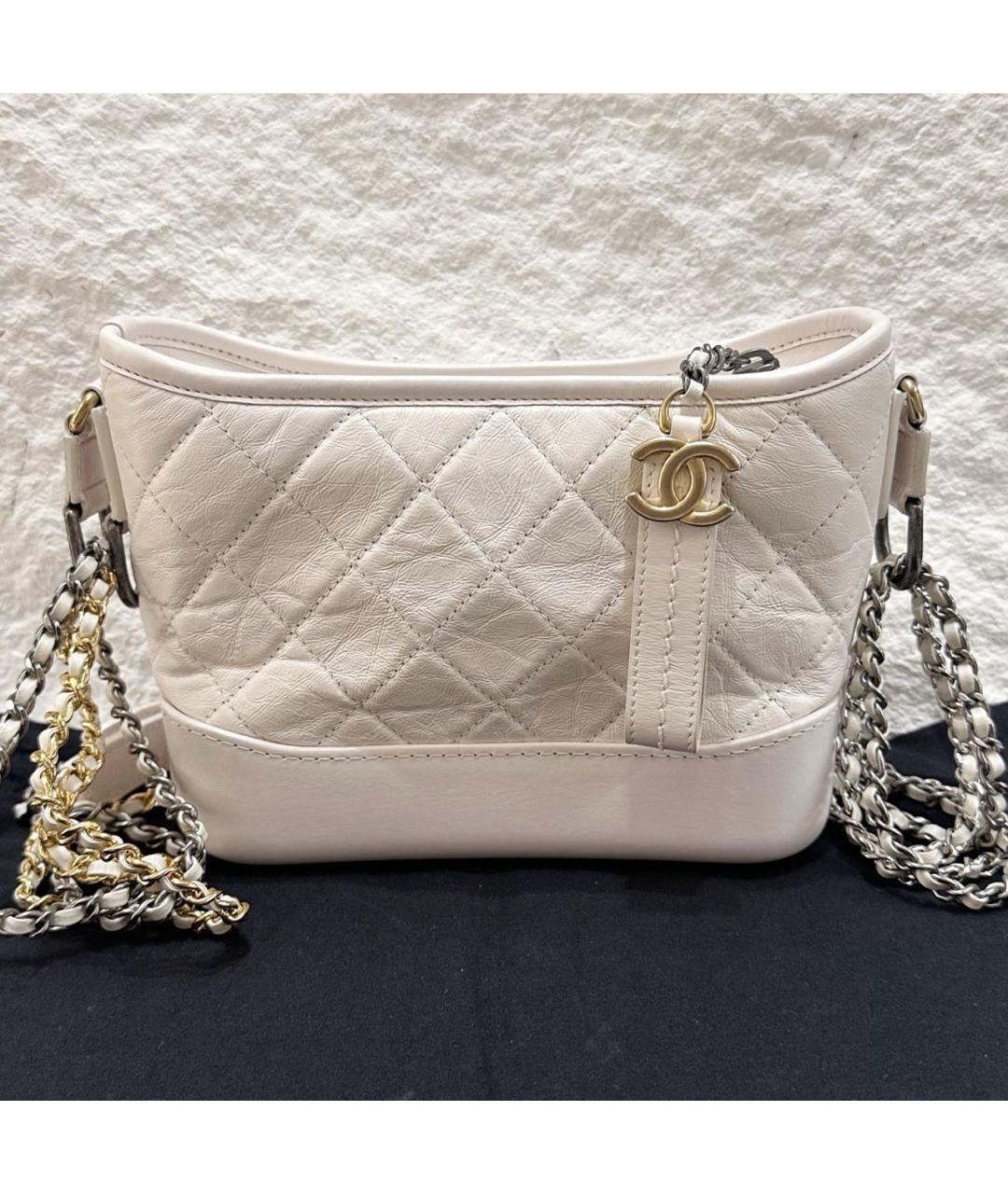 CHANEL Белая кожаная сумка через плечо, фото 3