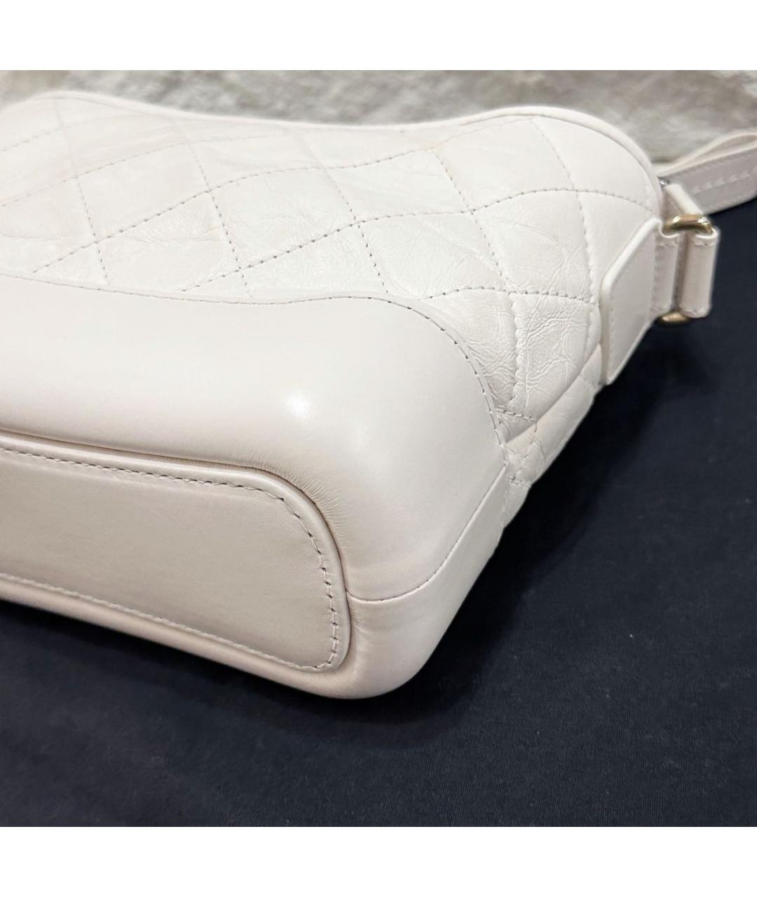 CHANEL Белая кожаная сумка через плечо, фото 5