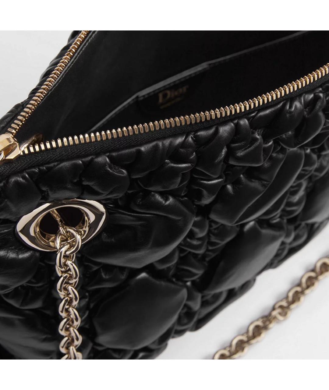 CHRISTIAN DIOR Черная кожаная сумка тоут, фото 3