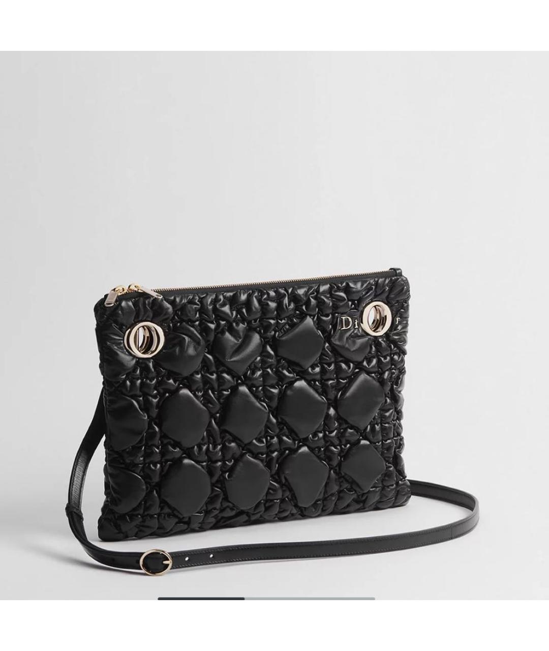 CHRISTIAN DIOR Черная кожаная сумка тоут, фото 2