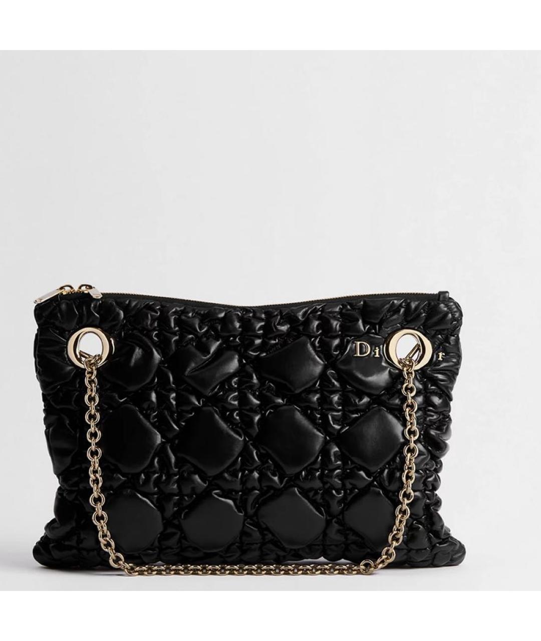 CHRISTIAN DIOR Черная кожаная сумка тоут, фото 5