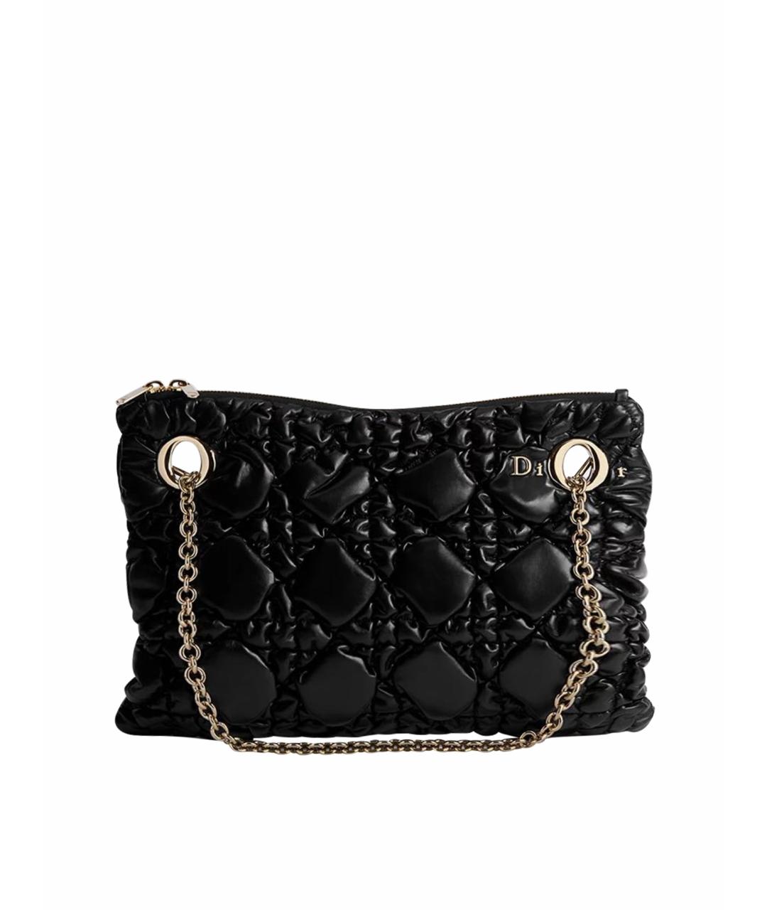 CHRISTIAN DIOR Черная кожаная сумка тоут, фото 1