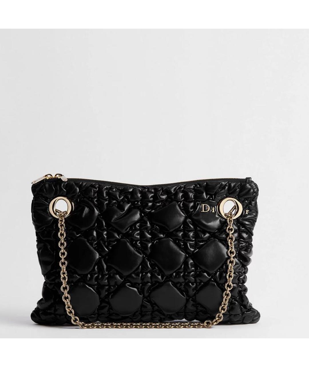 CHRISTIAN DIOR Черная кожаная сумка тоут, фото 4