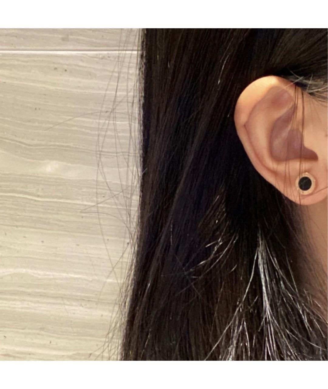 BVLGARI Черные серьги из розового золота, фото 5