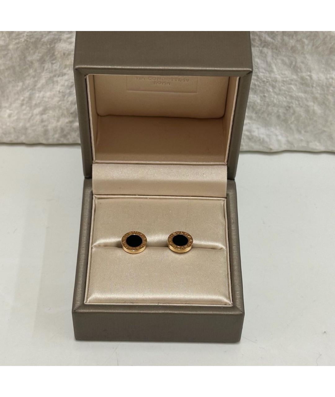 BVLGARI Черные серьги из розового золота, фото 2