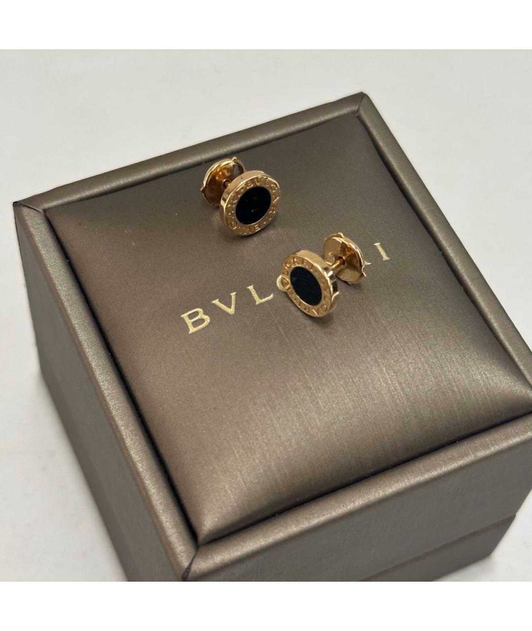 BVLGARI Черные серьги из розового золота, фото 4