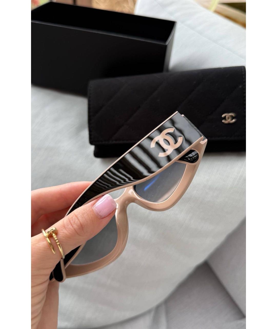 CHANEL Черные пластиковые солнцезащитные очки, фото 2