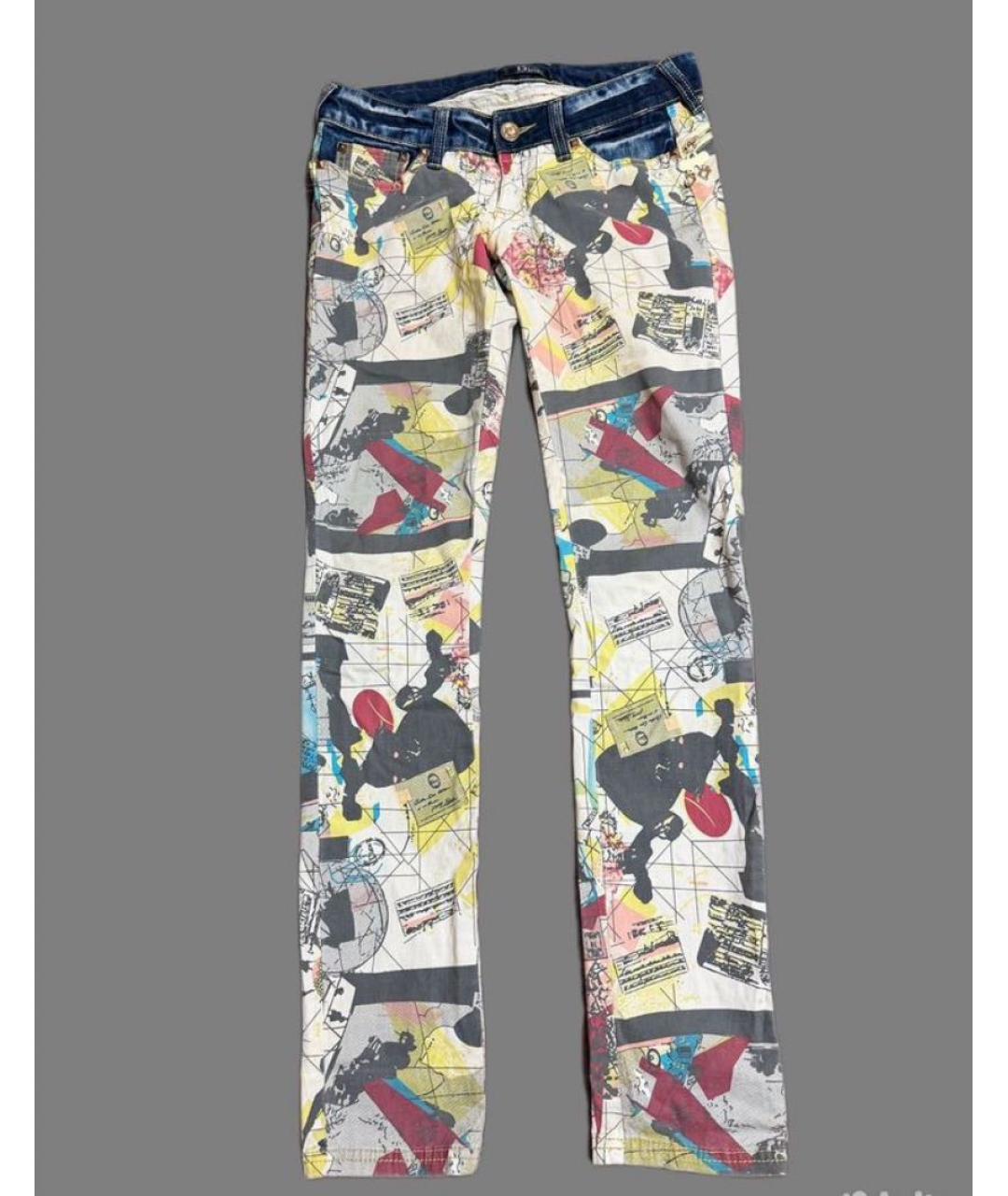 CHRISTIAN DIOR Мульти хлопко-полиэстеровые джинсы слим, фото 7