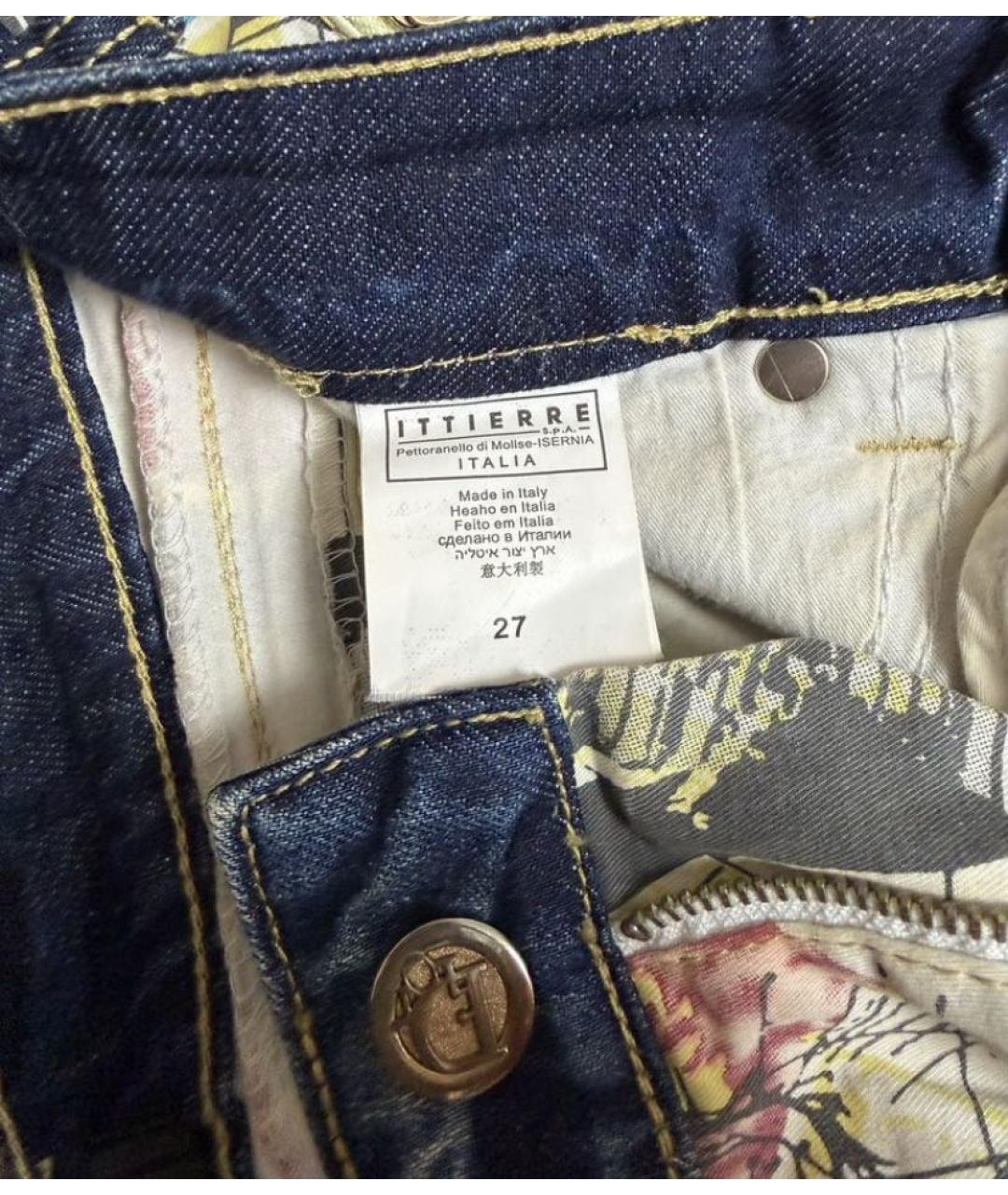 CHRISTIAN DIOR Мульти хлопко-полиэстеровые джинсы слим, фото 4