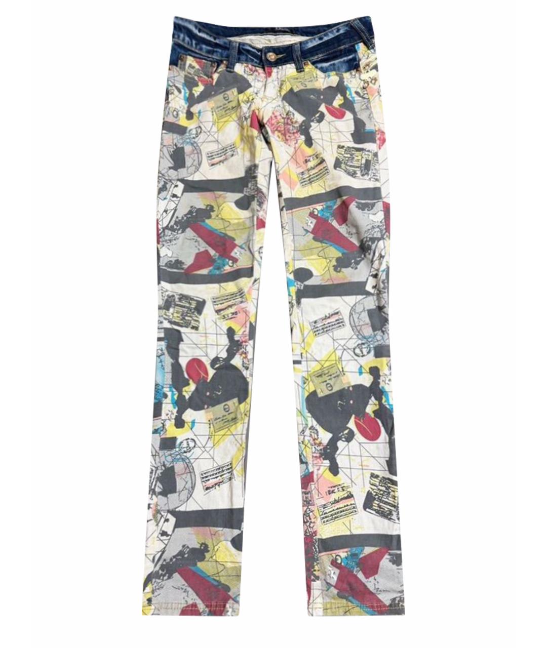 CHRISTIAN DIOR Мульти хлопко-полиэстеровые джинсы слим, фото 1
