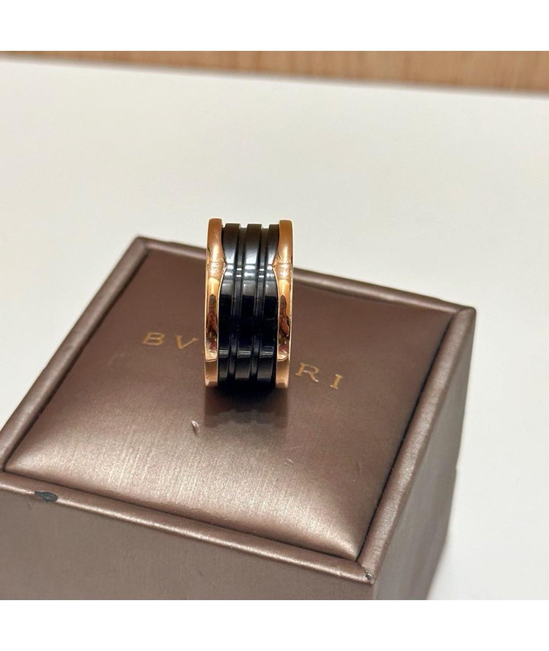 BVLGARI Черное кольцо из розового золота, фото 2