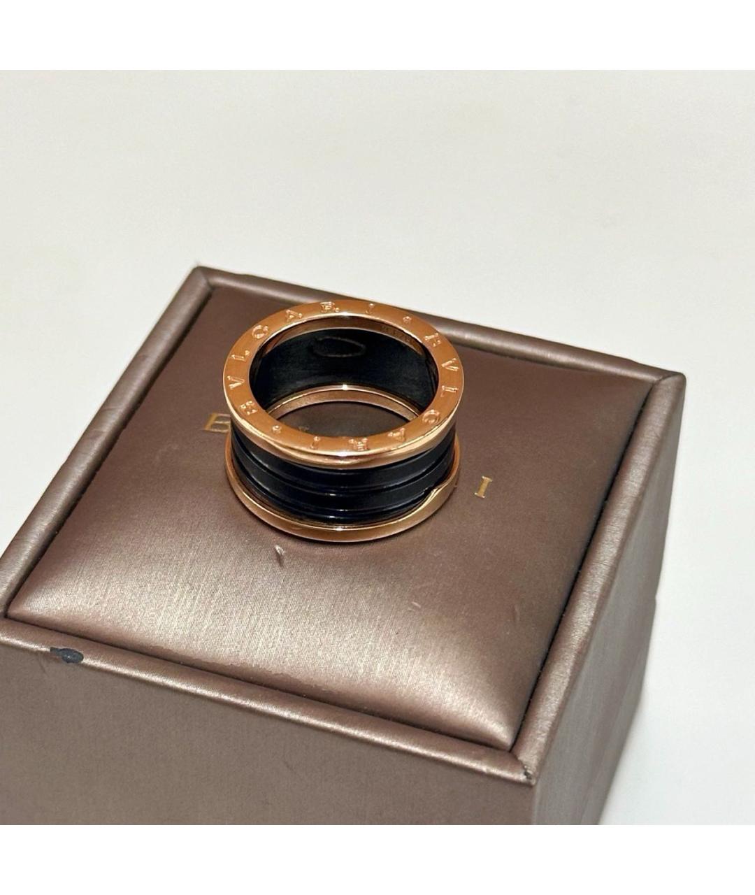 BVLGARI Черное кольцо из розового золота, фото 4