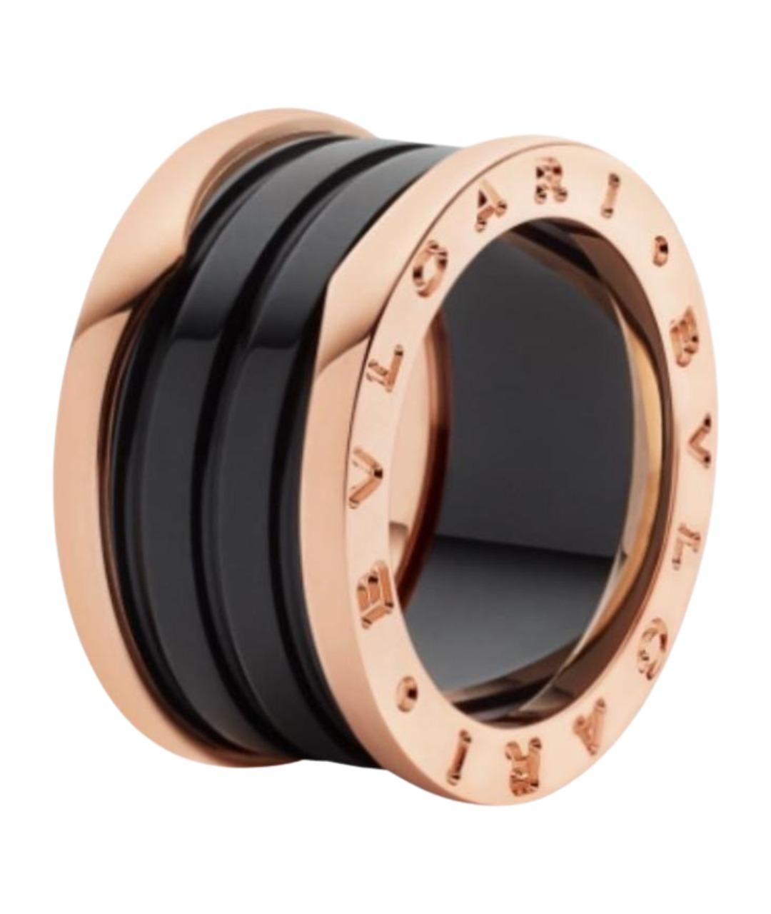 BVLGARI Черное кольцо из розового золота, фото 1