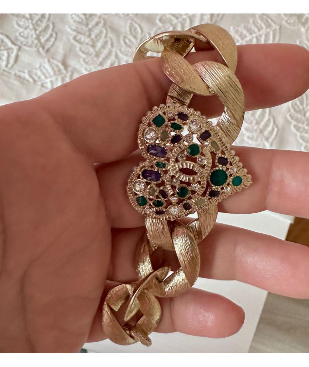 CHANEL Золотой металлический браслет, фото 3