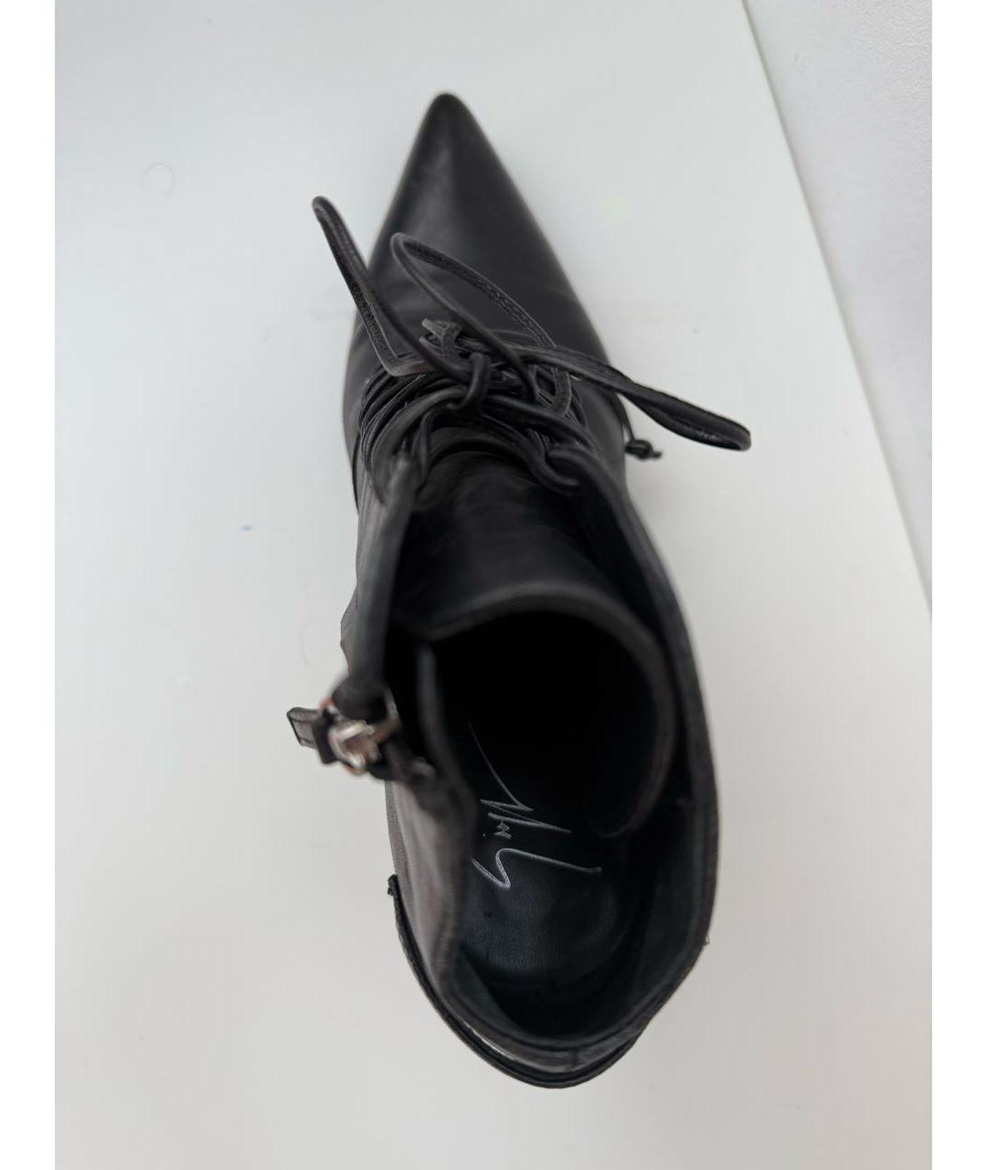 GIUSEPPE ZANOTTI DESIGN Черные кожаные ботильоны, фото 3