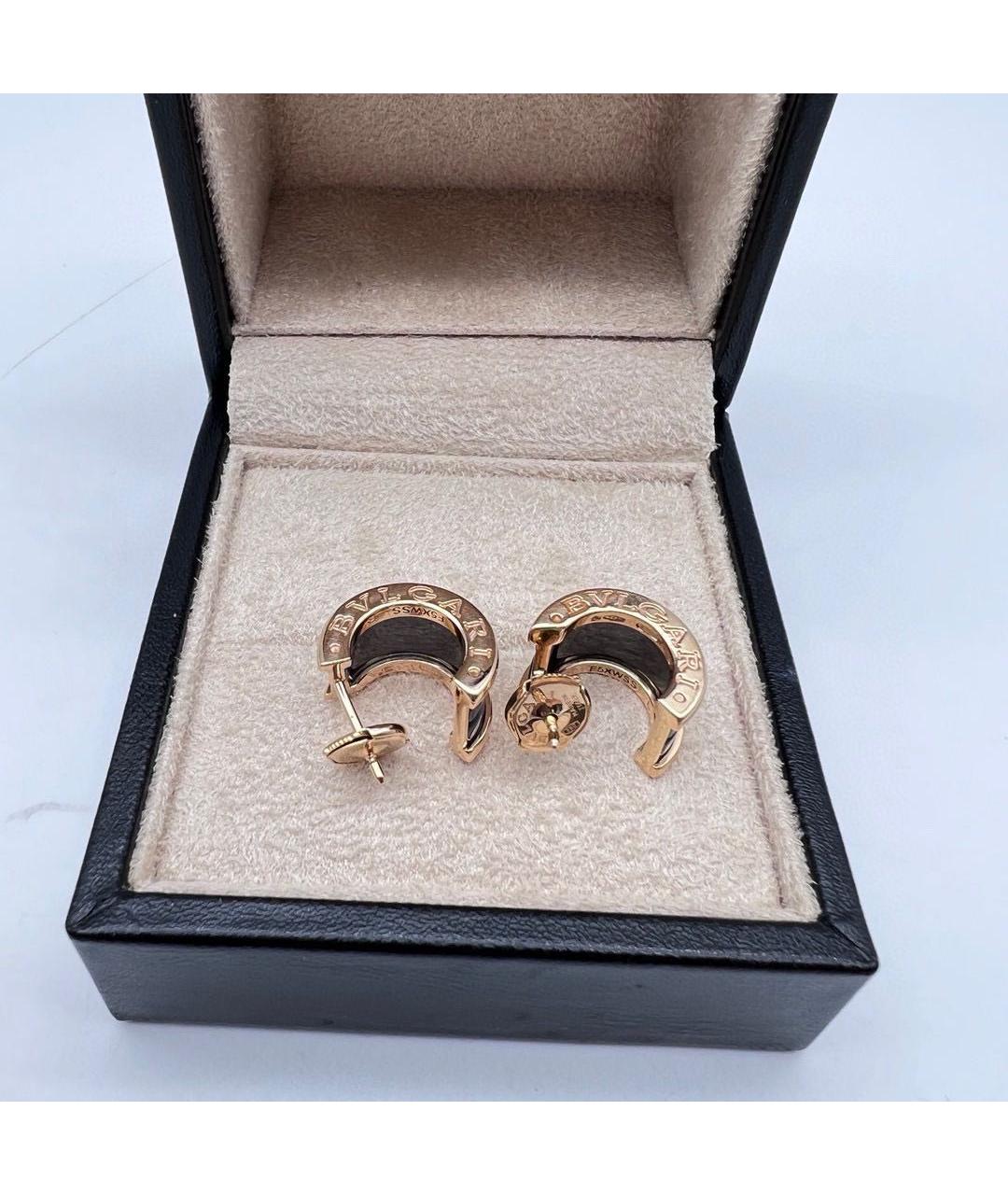 BVLGARI Черные серьги из розового золота, фото 6