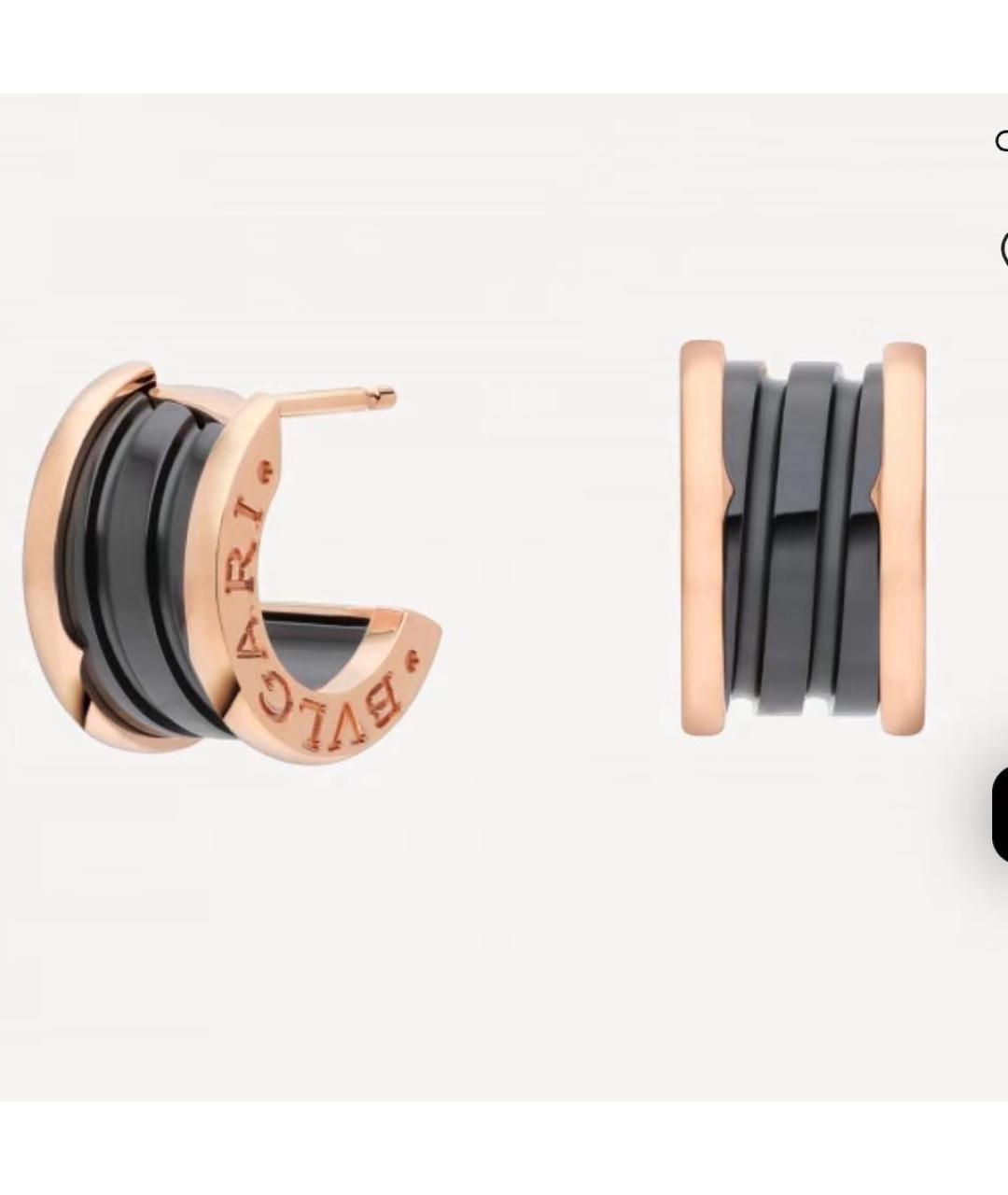 BVLGARI Черные серьги из розового золота, фото 8