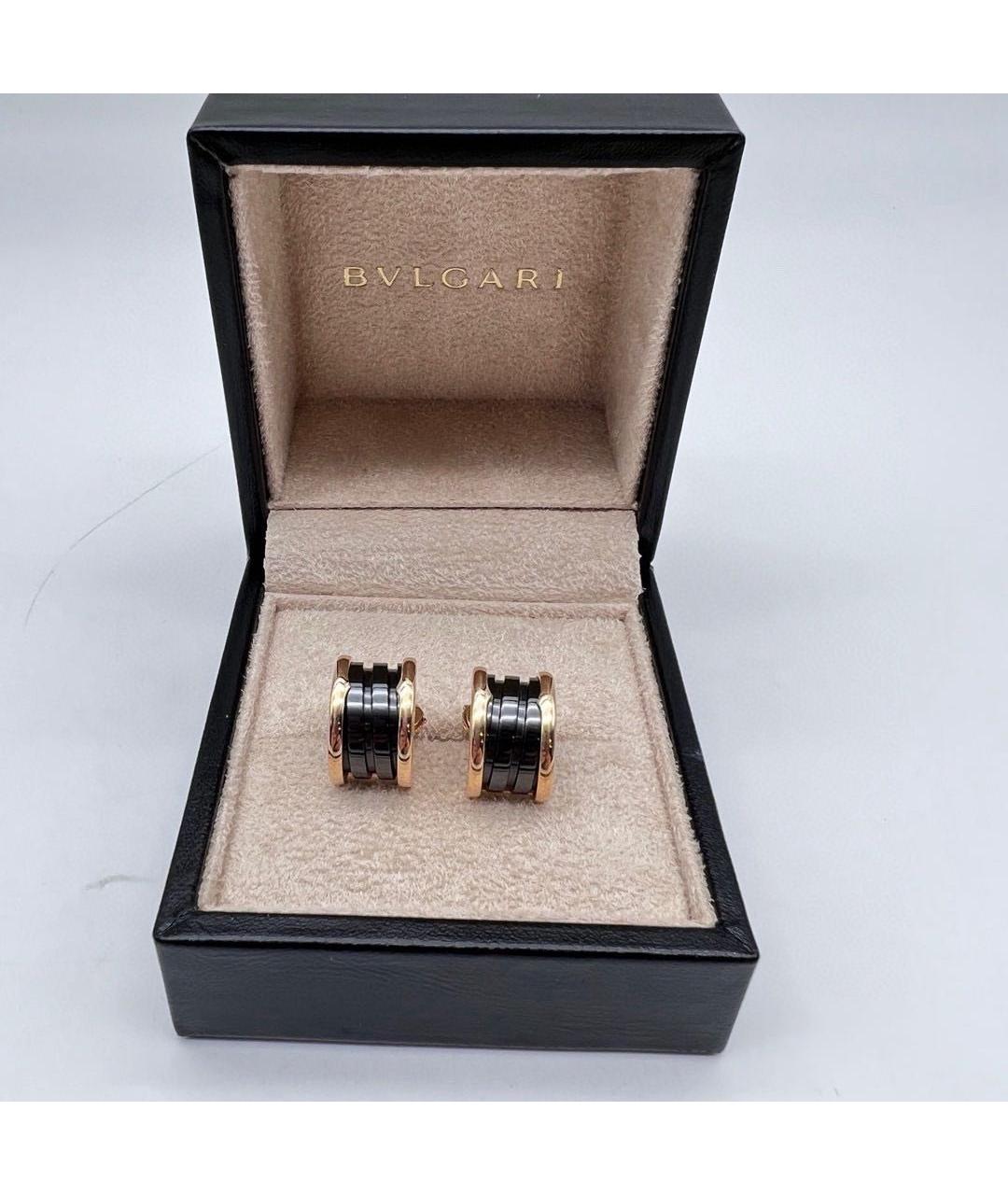 BVLGARI Черные серьги из розового золота, фото 3