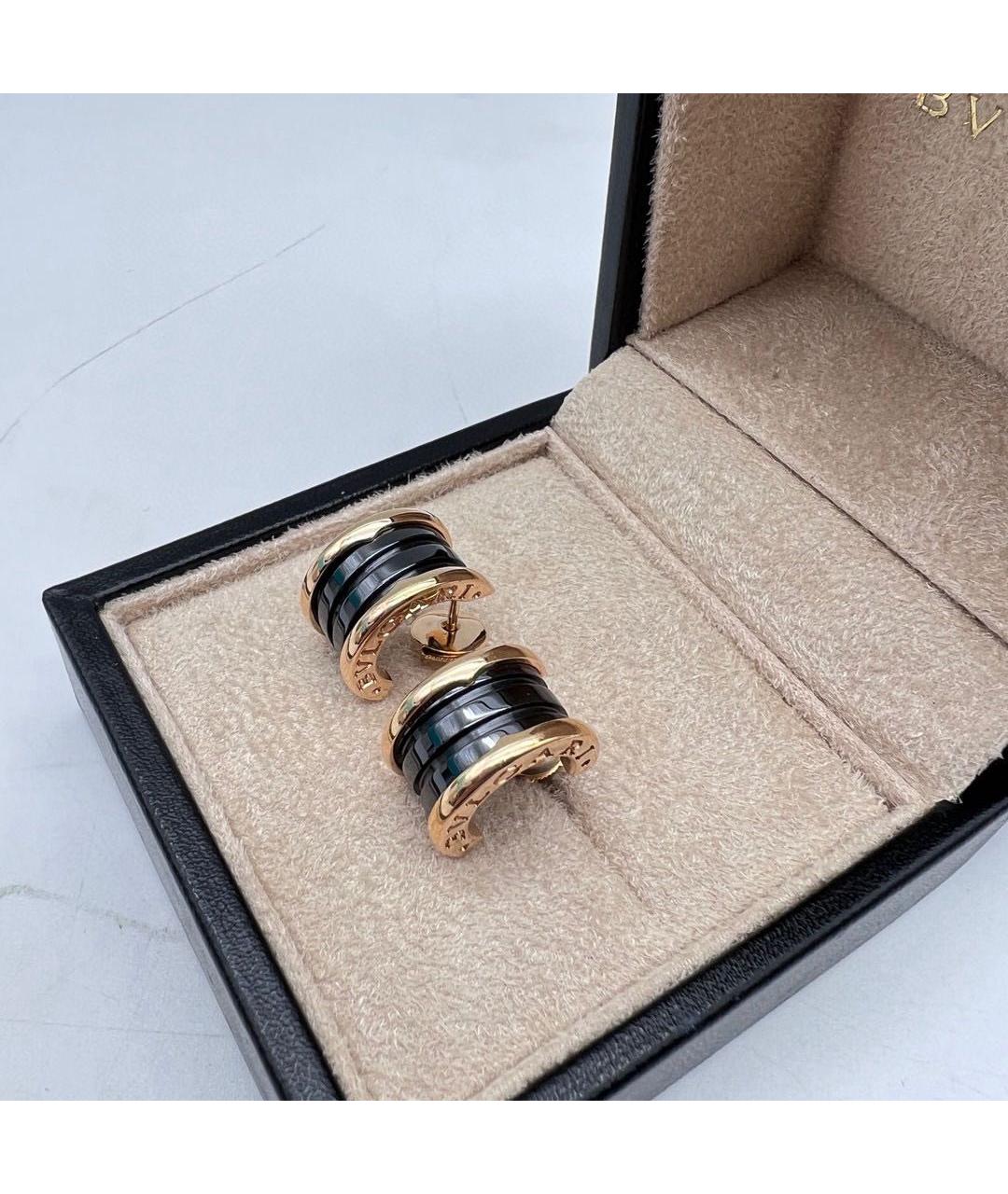 BVLGARI Черные серьги из розового золота, фото 2