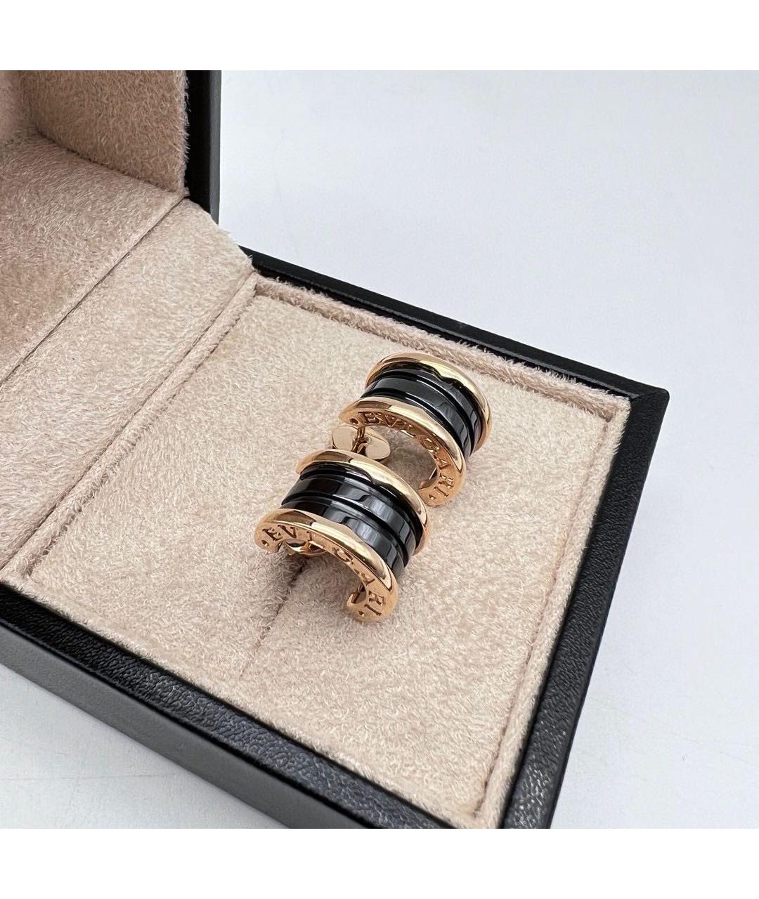 BVLGARI Черные серьги из розового золота, фото 5