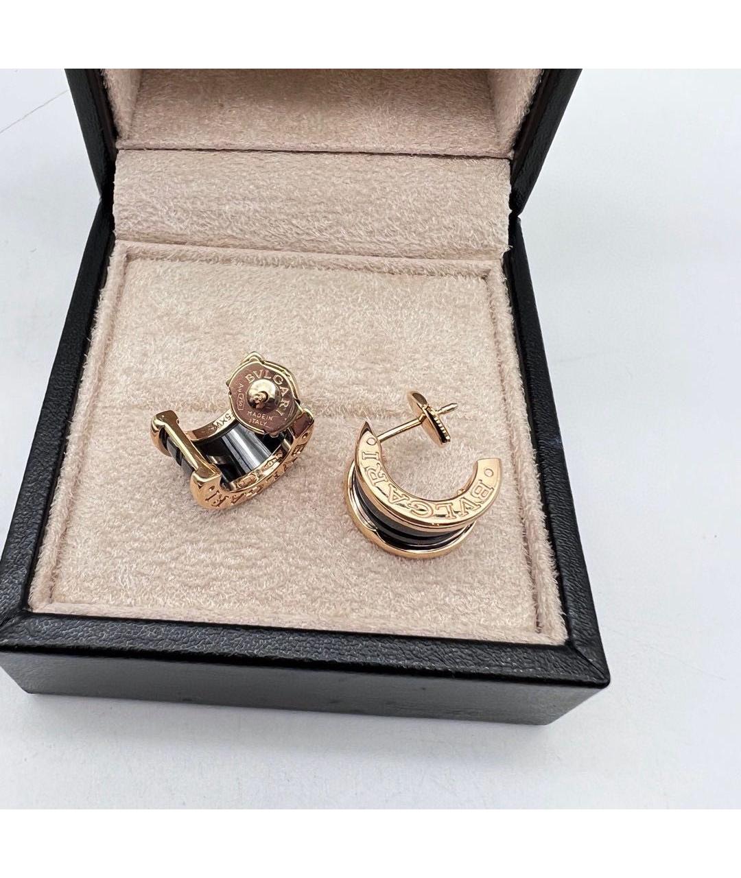 BVLGARI Черные серьги из розового золота, фото 4