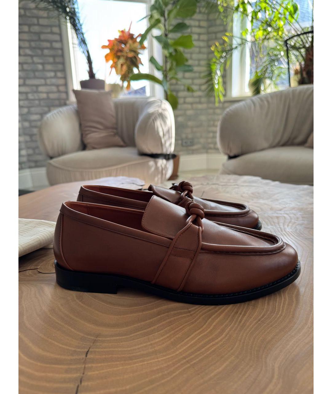 BOTTEGA VENETA Коричневые кожаные лоферы, фото 7