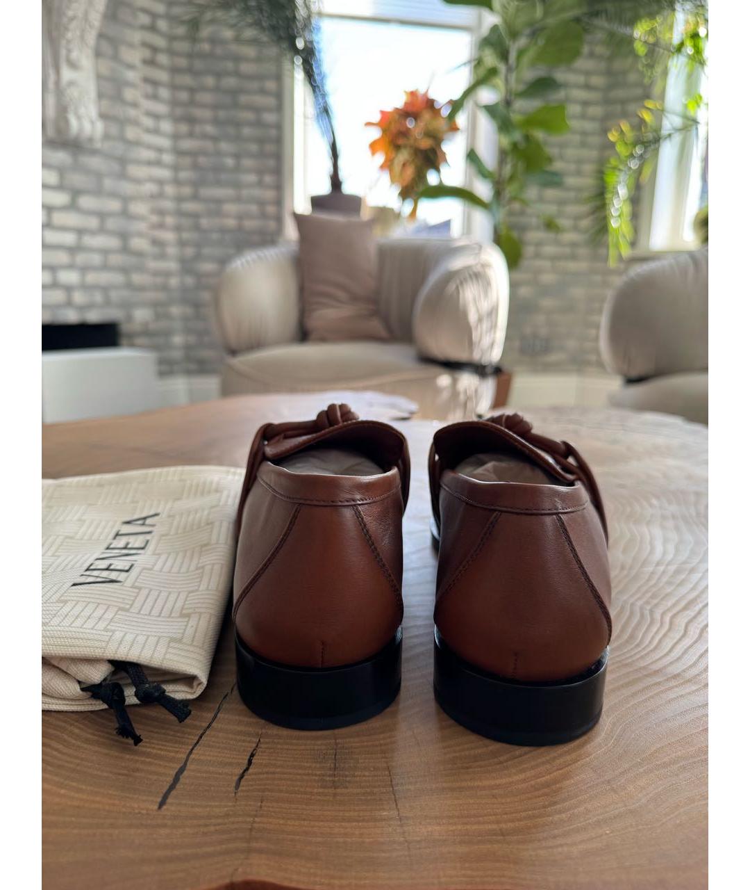 BOTTEGA VENETA Коричневые кожаные лоферы, фото 5