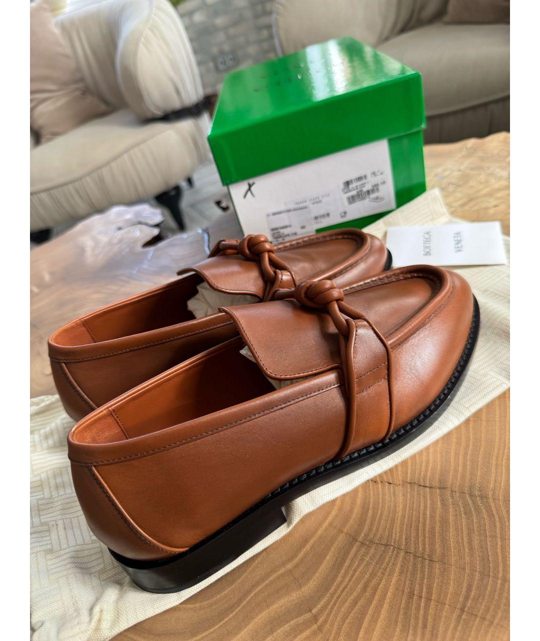 BOTTEGA VENETA Коричневые кожаные лоферы, фото 3